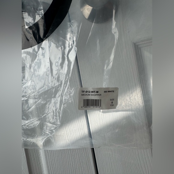 Telfar White Faux Leather Medium Shopping Bag Tote Shoulder Satchel - Picture 3 of 11